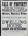 Sale poster - Sale poster for dwelling house in Pound Street Bishop's …