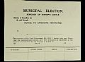 Election - Municipal Election form. Letter on reverse, 4th Nov. to the…