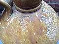 Stoneware flagon - Glazed stoneware flagon (1 Gallon) inscribed H E Lu&hellip;